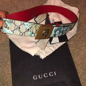 (UNISEX) Gucci GG Supreme Bloom Floral Belt Sz 80